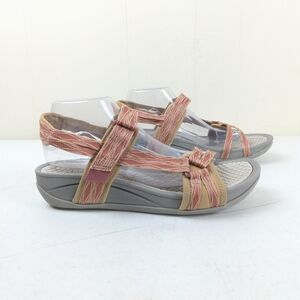 Baretraps Dandy Sports Sandals Women Size 11 Wedge Orange Multicolor Slip On